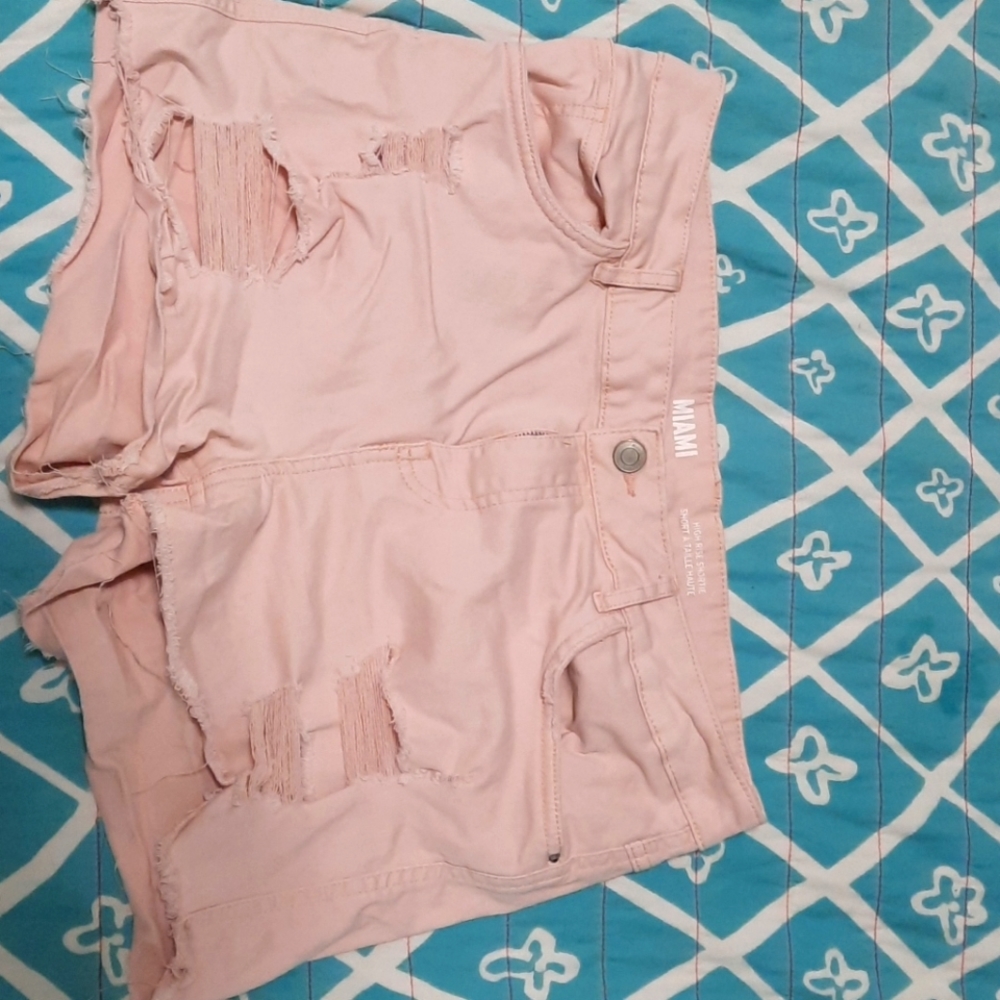 Pink high rise shorts